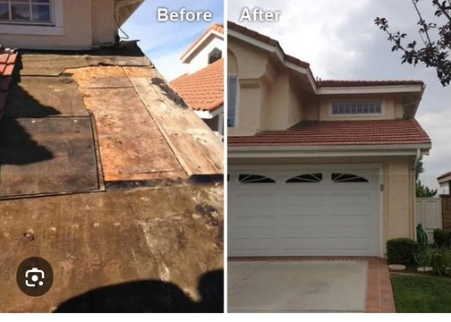 Roof before/after 2